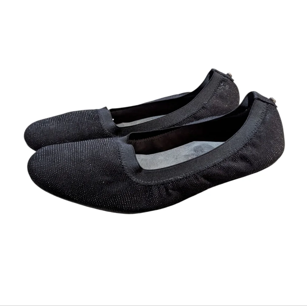 Stuart Weitzman Squeeze Goosebump Stretch Ballet Flat 10 Black Nappa Old Money